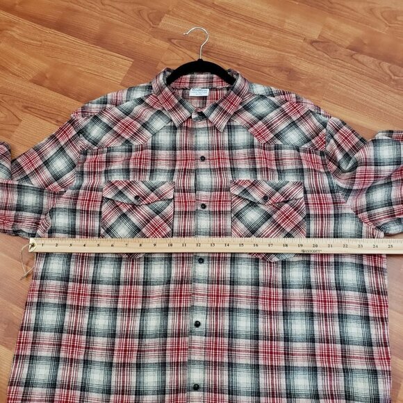 Wind River Plaid Snap Front Button Down Shirt Marks Work Warehouse Men's Sz XL - Picture 9 of 11